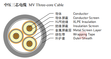 Cables électriques en acier résistants au feu du noyau XLPE du noyau 4 du système mv 3 d'armure de bande 0